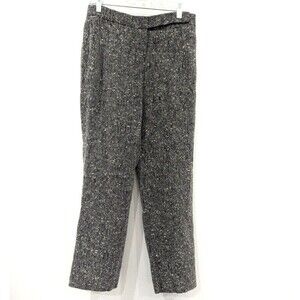 Rena Lange Trousers Womens Size 08 Black Tweed Vintage Pants Academia Office